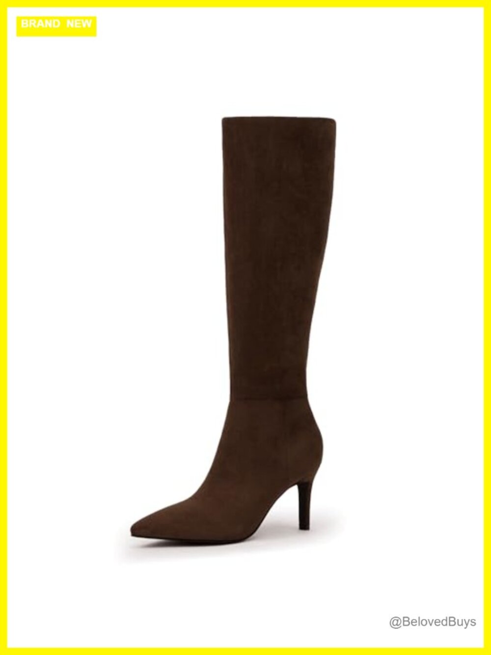 Faux Suede Knee High Boots Stiletto Heel Pointed Toe